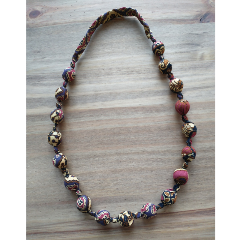 fabric bead necklace