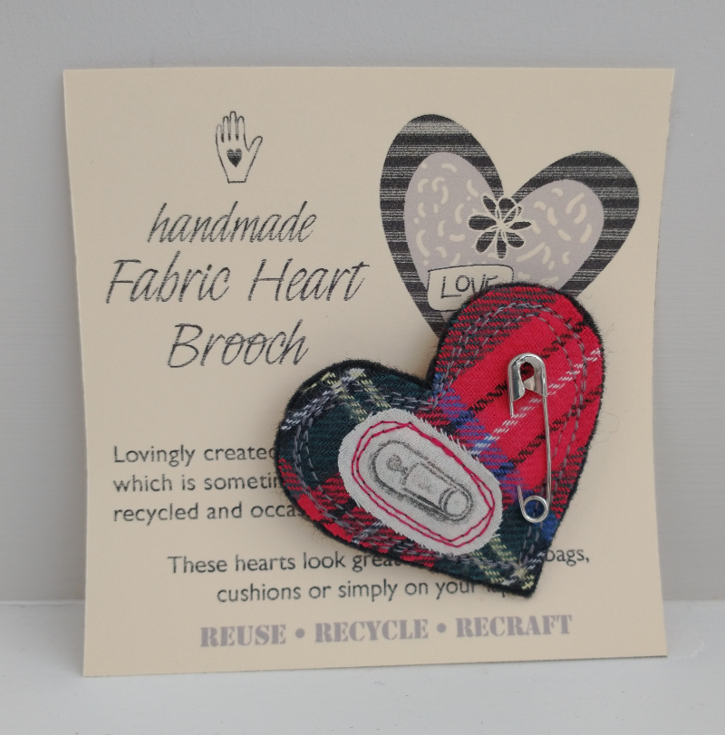 tartan heart brooch