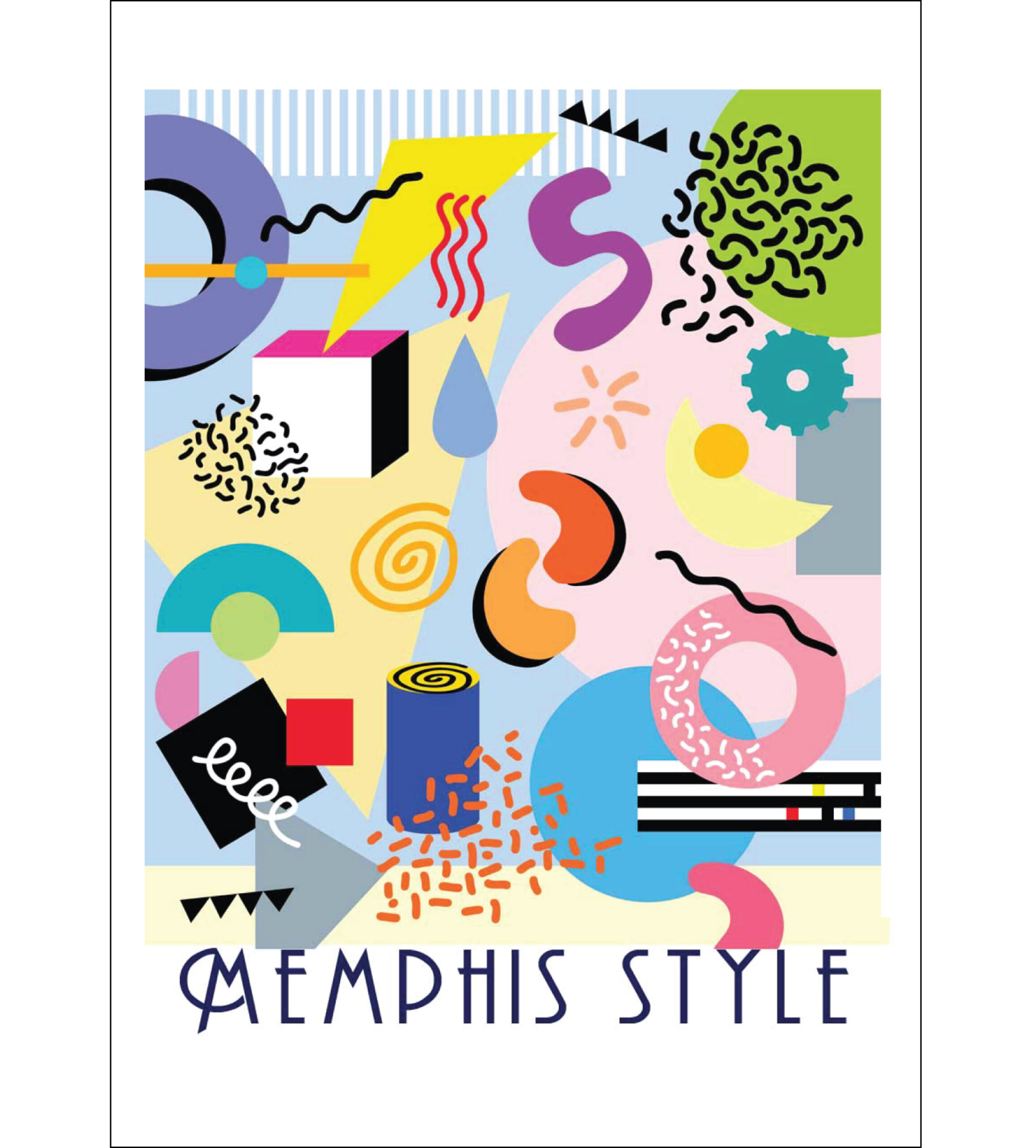 PRINT ON DEMAND Poster Memphis Style Fabric Mountain