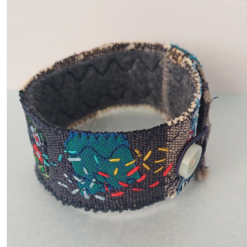Textile wrist cuff bracelet - Image 2