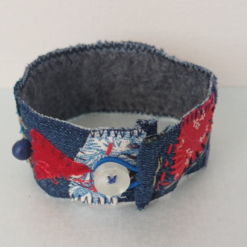 fabric stitched bracelet