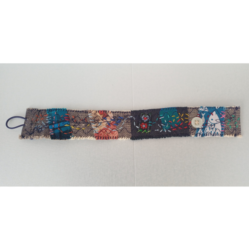 Textile wrist cuff bracelet - Image 3