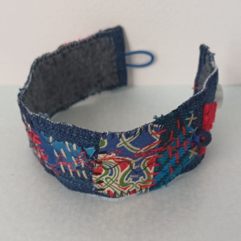 fabric stitched bracelet