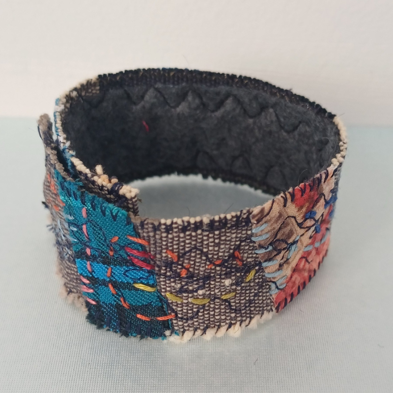 Textile wrist cuff bracelet - Image 4