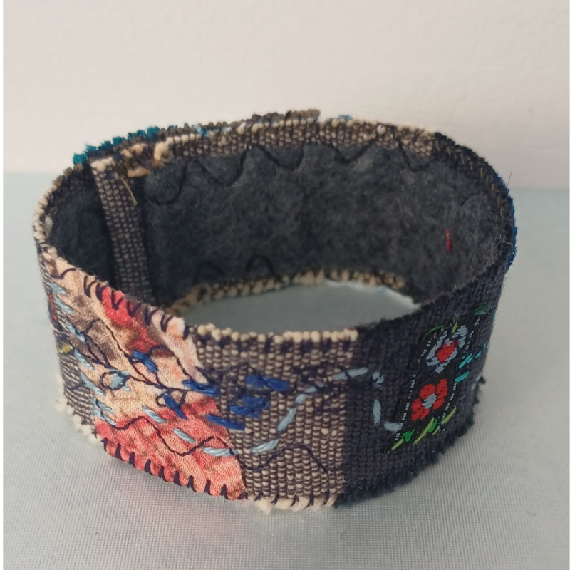 Textile wrist cuff bracelet